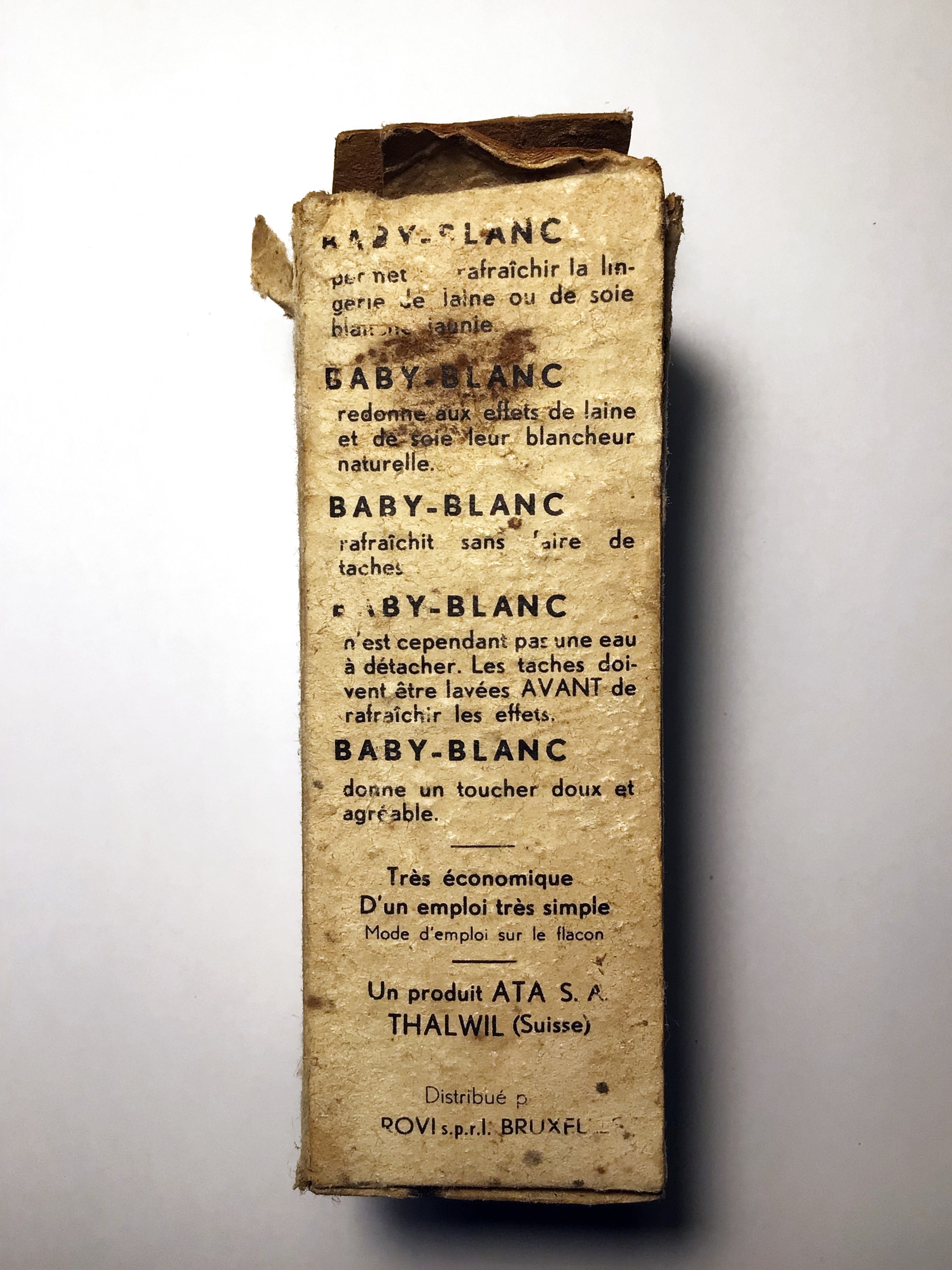 Rückseite der Baby-Blanc-Verpackung mit Anwendungshinweisen
